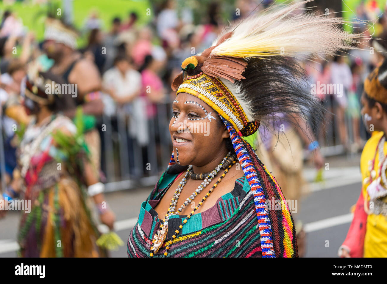 Melbourne, Australien - Der jährliche Moomba Parade am St Kilda Road Stockfoto