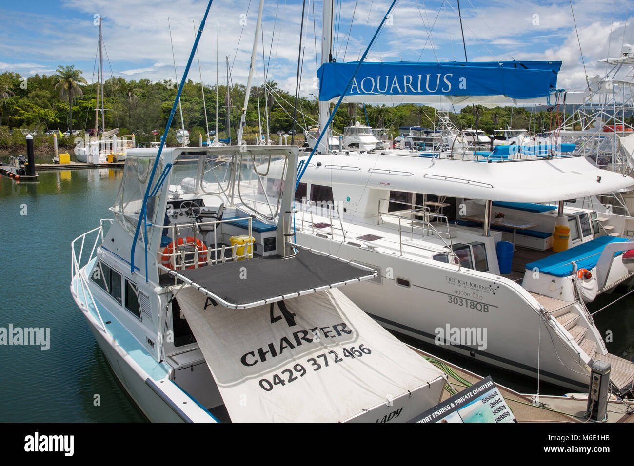 Crystalbrook yacht Marina in Port Douglas, Far North Queensland, Australien Stockfoto