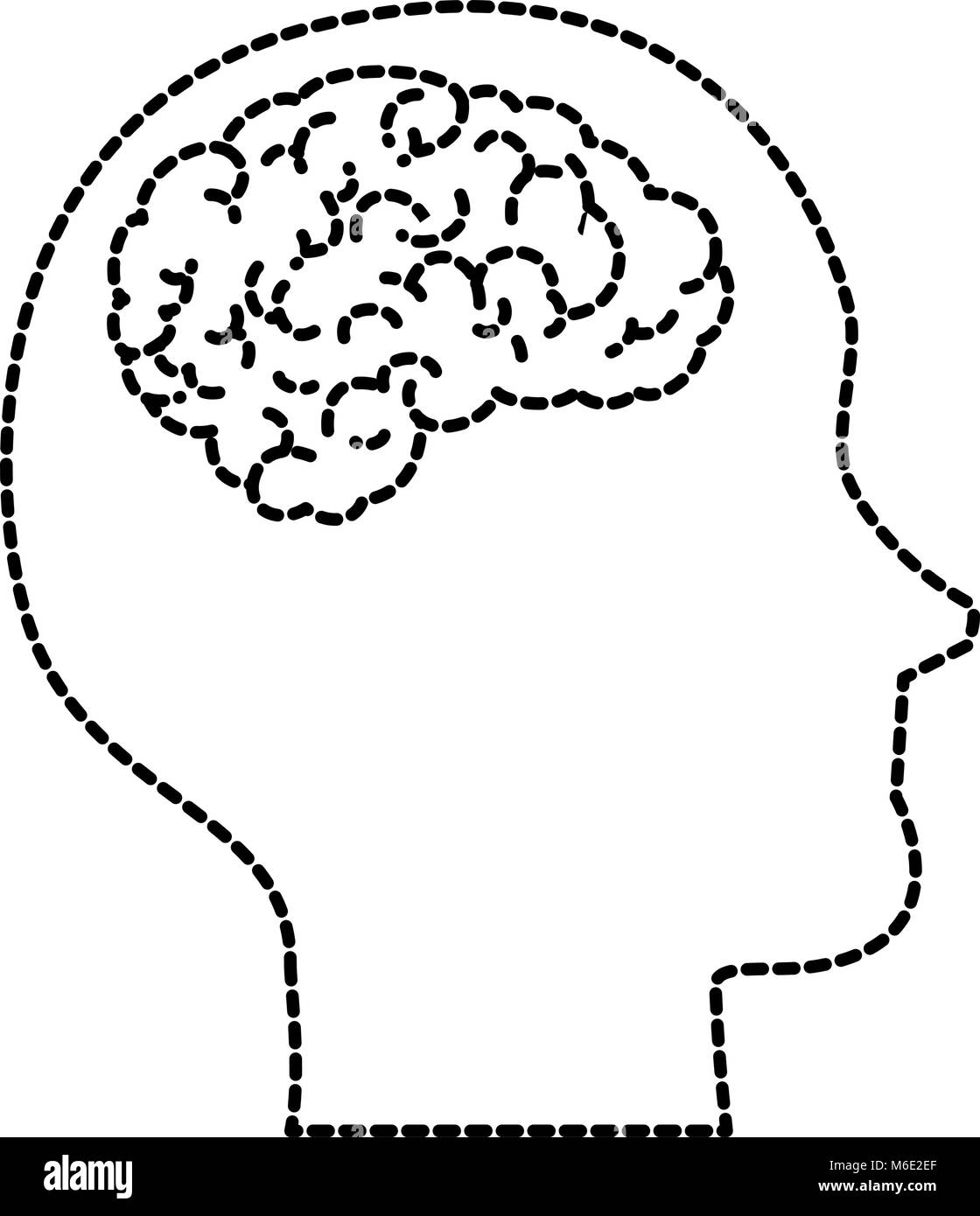 Menschliche Profil mit Gehirn Stock Vektor