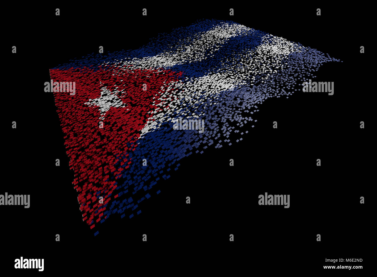 Tanz Wissenschaft und Technologie Nationalflagge, digitale Fragmentierung Stockfoto