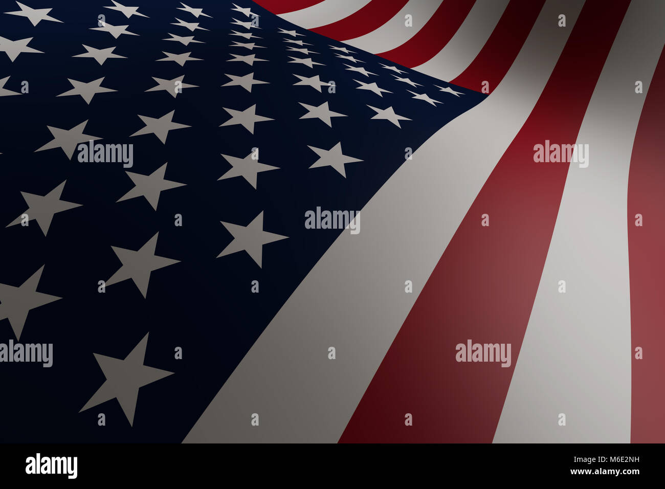 Flattern der amerikanischen Flagge Stockfoto