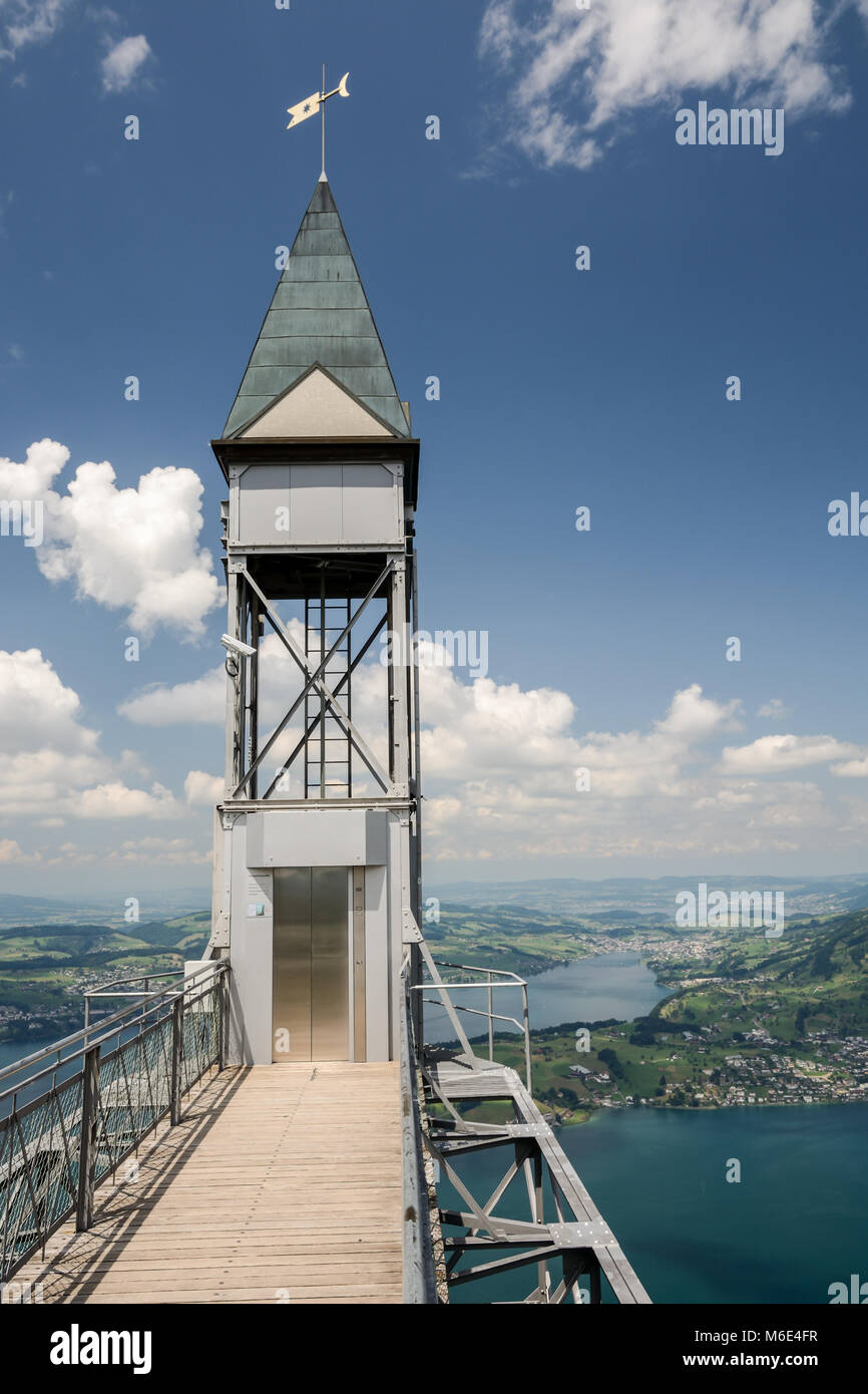 Top der Hammetschwand Lift in der Nähe von Luzern, der höchsten äußeren Aufzug in Europa Stockfoto