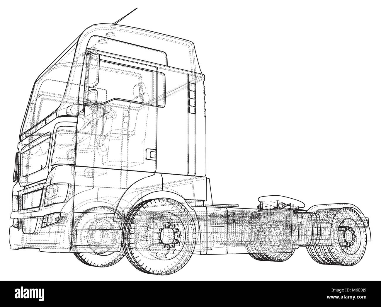 Liefer- Industrie, Logistik Transport und Fracht Fracht Transport Industrie kommerzielle Konzept wire-frame. Erstellt Abbildung der 3d. Stock Vektor