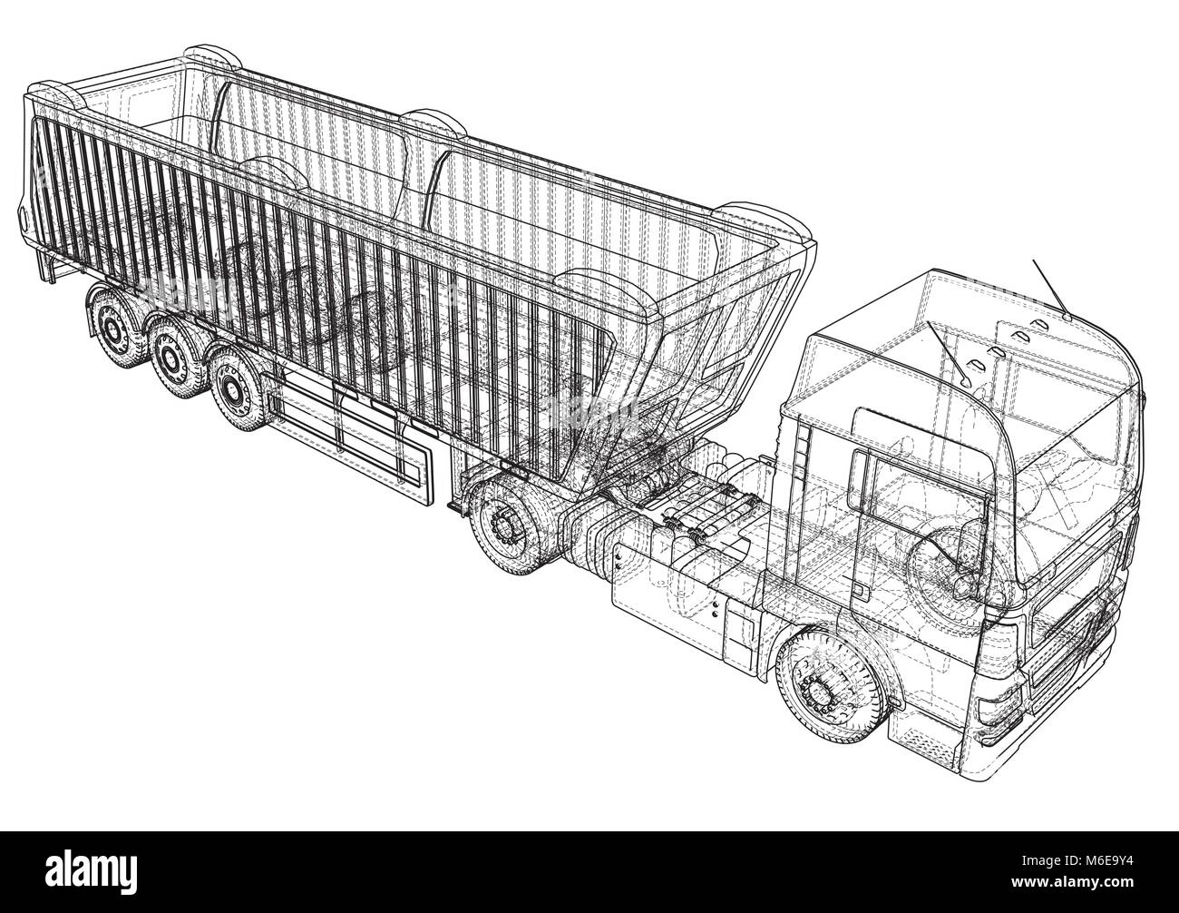 Vektor Dump Truck. Kipper Lkw auf transparenten Hintergrund. racing Abbildung der 3d. EPS 10 Vector Format. Stock Vektor