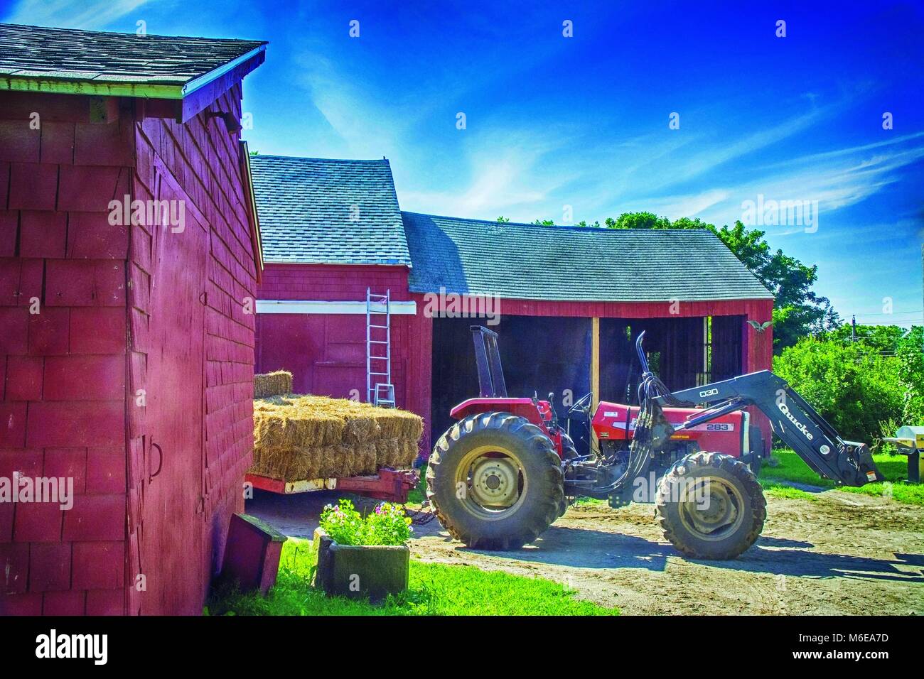 Dies ist der einzige Bauernhof in Rockport, MA Stockfoto