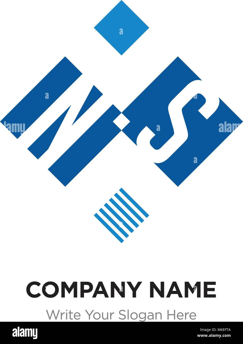 Abstrakte Buchstaben NS oder SN Logo Design vorlage, Schwarz Alphabet Buchstaben Name des Unternehmens Konzept. Flache dünne Linie Segmente miteinander verbunden Stock Vektor