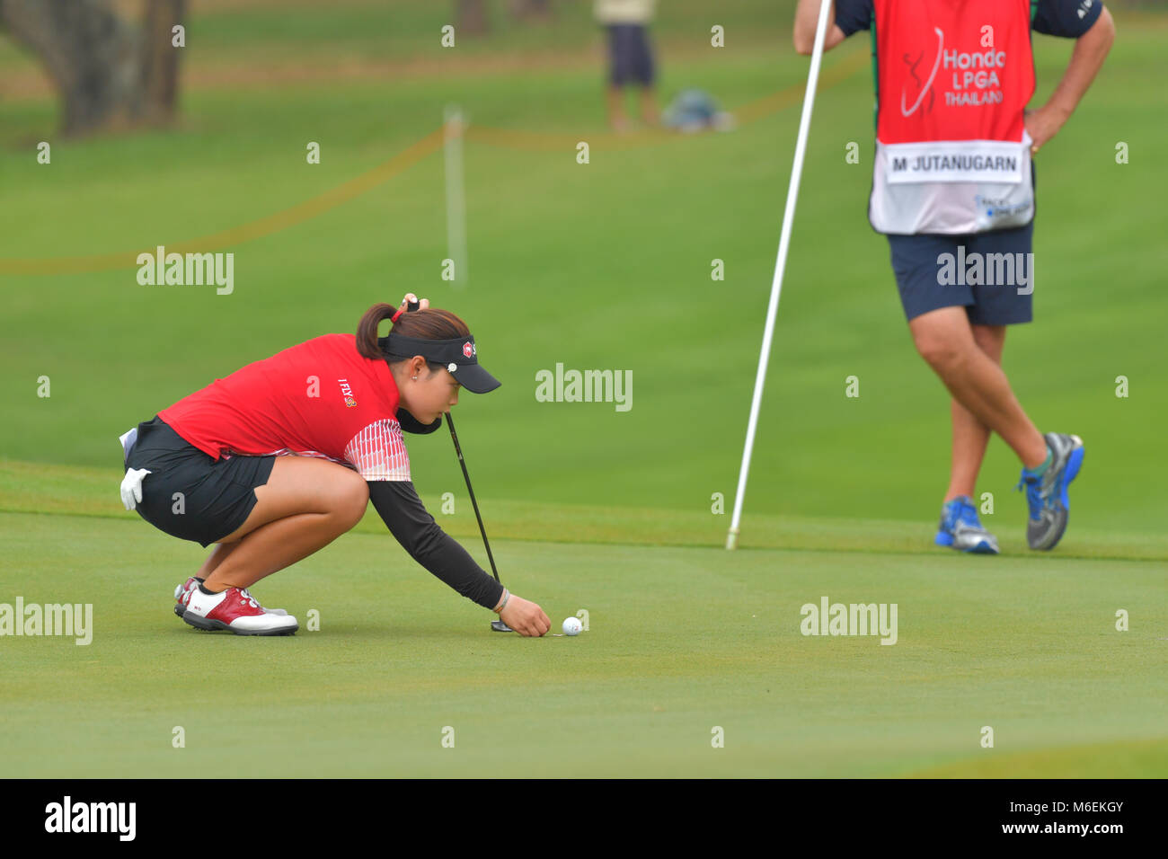 Moriya Jutanugarn von Thailand im Honda LPGA Thailand 2018 im Siam Country Club, Old Course am 24. Februar 2018 in Pattaya, Chonburi, Thailand. Stockfoto