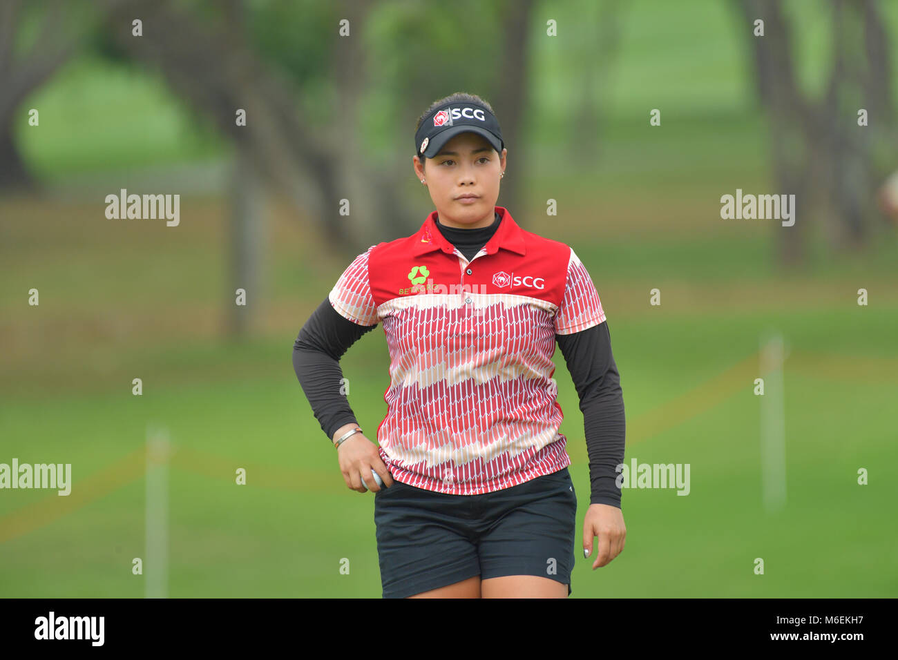 Moriya Jutanugarn von Thailand im Honda LPGA Thailand 2018 im Siam Country Club, Old Course am 24. Februar 2018 in Pattaya, Chonburi, Thailand. Stockfoto