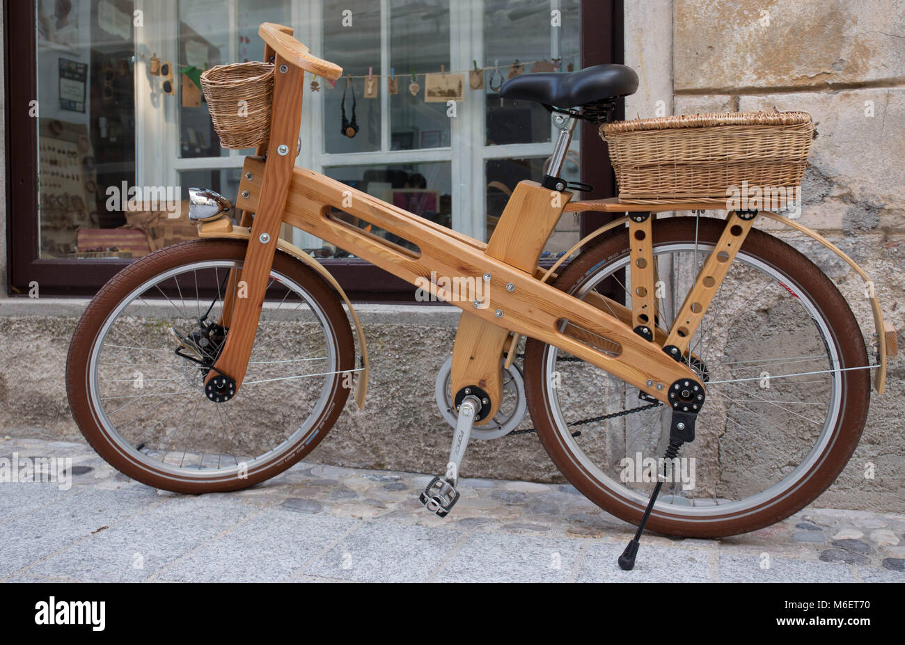 Holz Fahrrad Stockfotografie Alamy