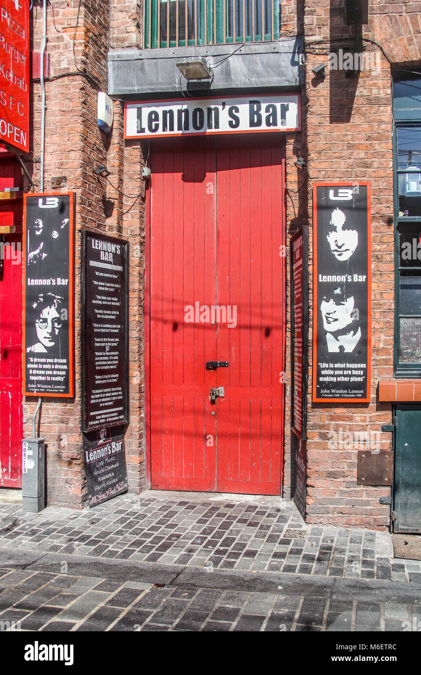 Lennons Bar, Mathew Street, Liverpool. Merseyside, England, UK, Vereinigtes Königreich Stockfoto