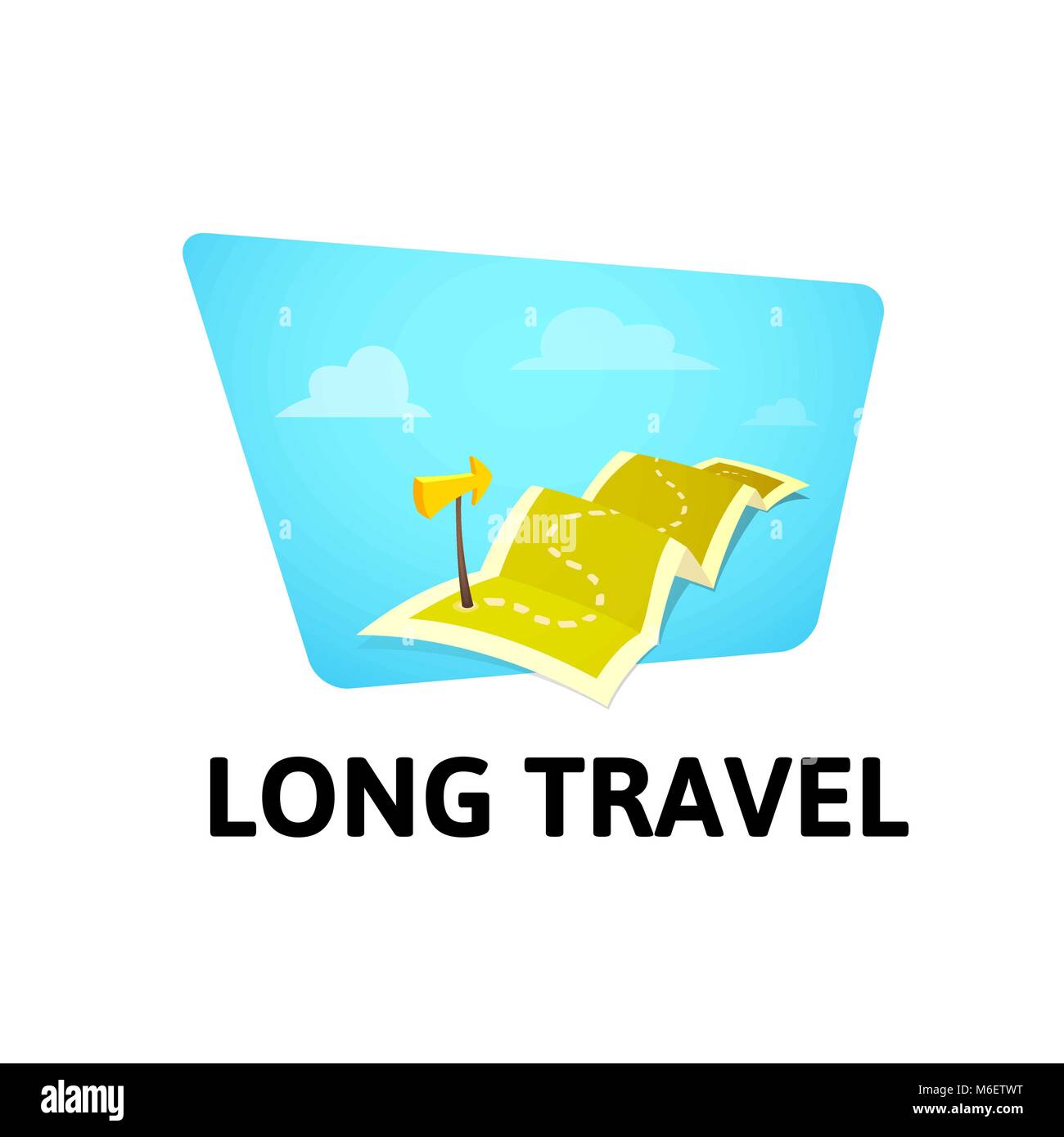 World Tour-Konzept-Logo isoliert auf weißem Hintergrund, lange Strecke in Reise-Karte mit Anleitung Filzstift Stock Vektor