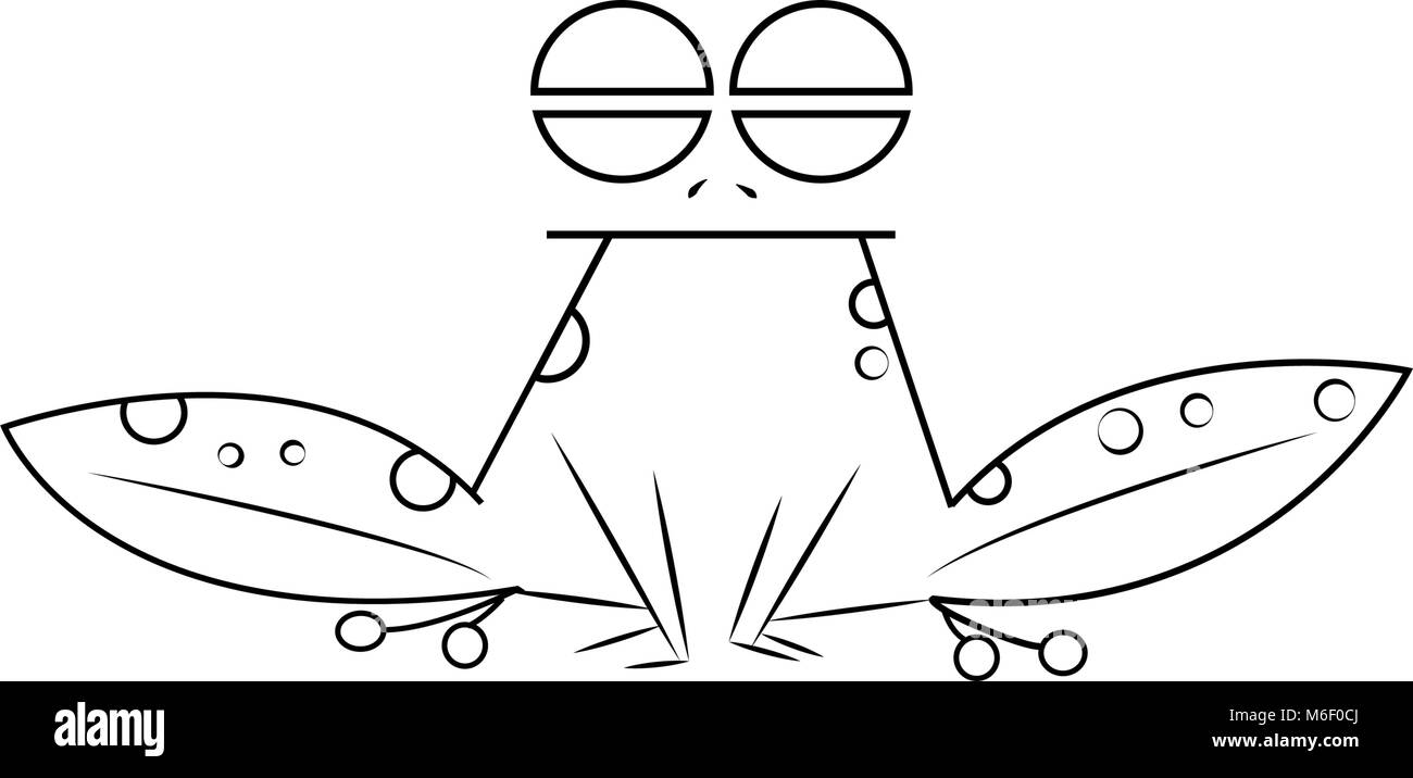 Cute frog Cartoon isoliert auf weißem Stock Vektor