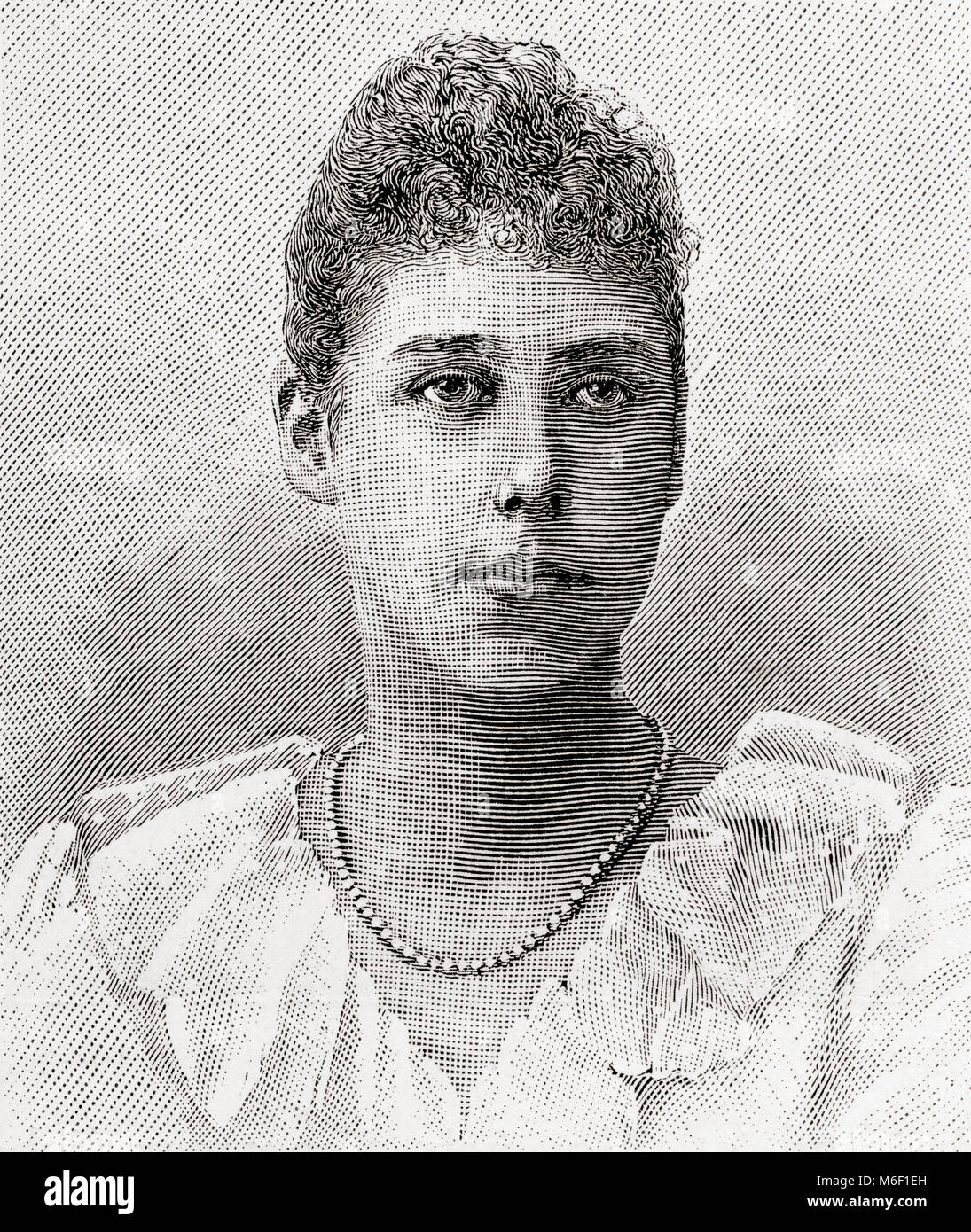 Prinzessin Victoria Melita von Sachsen-Coburg und Gotha und Edinburgh, spätere Großherzogin Victoria Feodorowna von Russland, 1876 - 1936. Eine Enkelin von Königin Victoria von Großbritannien und Kaiser Alexander II. von Russland. Von The Strand Magazine, veröffentlicht Januar bis Juni 1894. Stockfoto