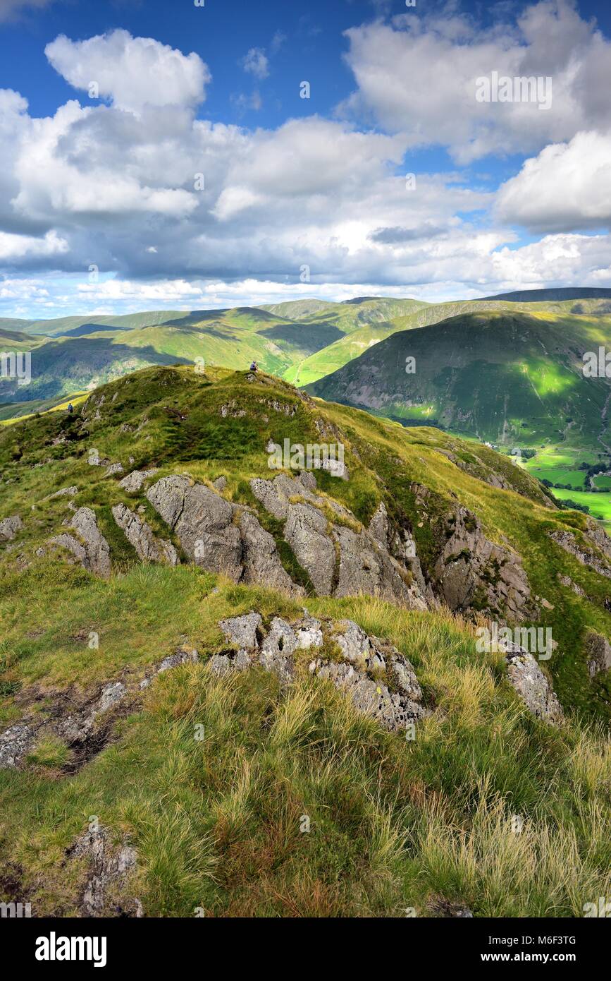 Sonnenlicht auf der Patterdale gemeinsamen Stockfoto