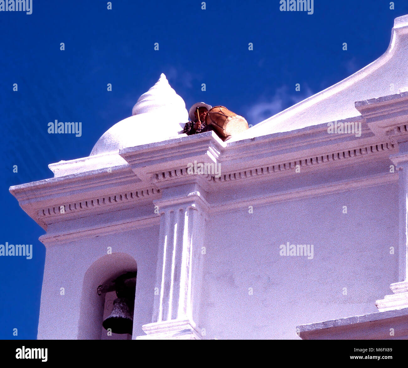 Schlagzeuger auf Iglesia de Santo Tomas, Chichicastenango, Guatemala Stockfoto