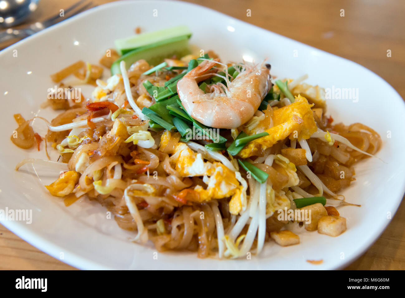 Pad Thai Shrimp Nudel Stockfoto