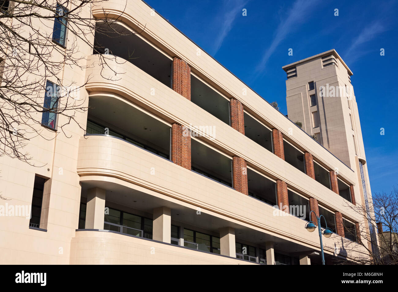 Wick Turm eine klassische Art Deco Apartment Gebäude in Woolwich, London, England, Vereinigtes Königreich, Großbritannien Stockfoto