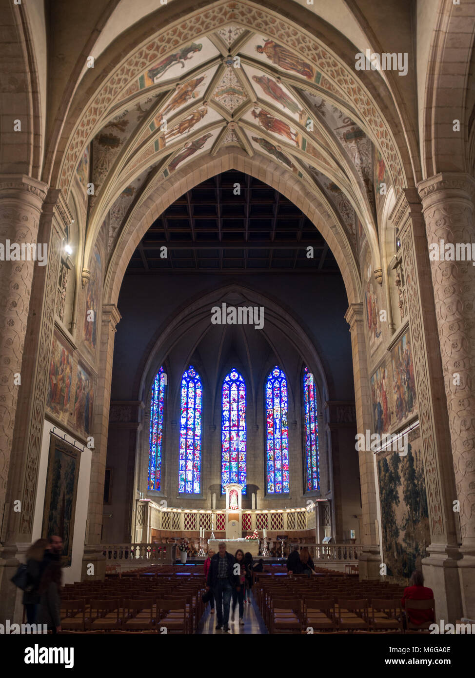 Hauptschiff der Kathedrale von Luxemburg Stockfoto