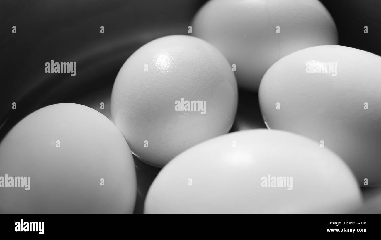 Weiße Eier aus der Nähe Stockfoto