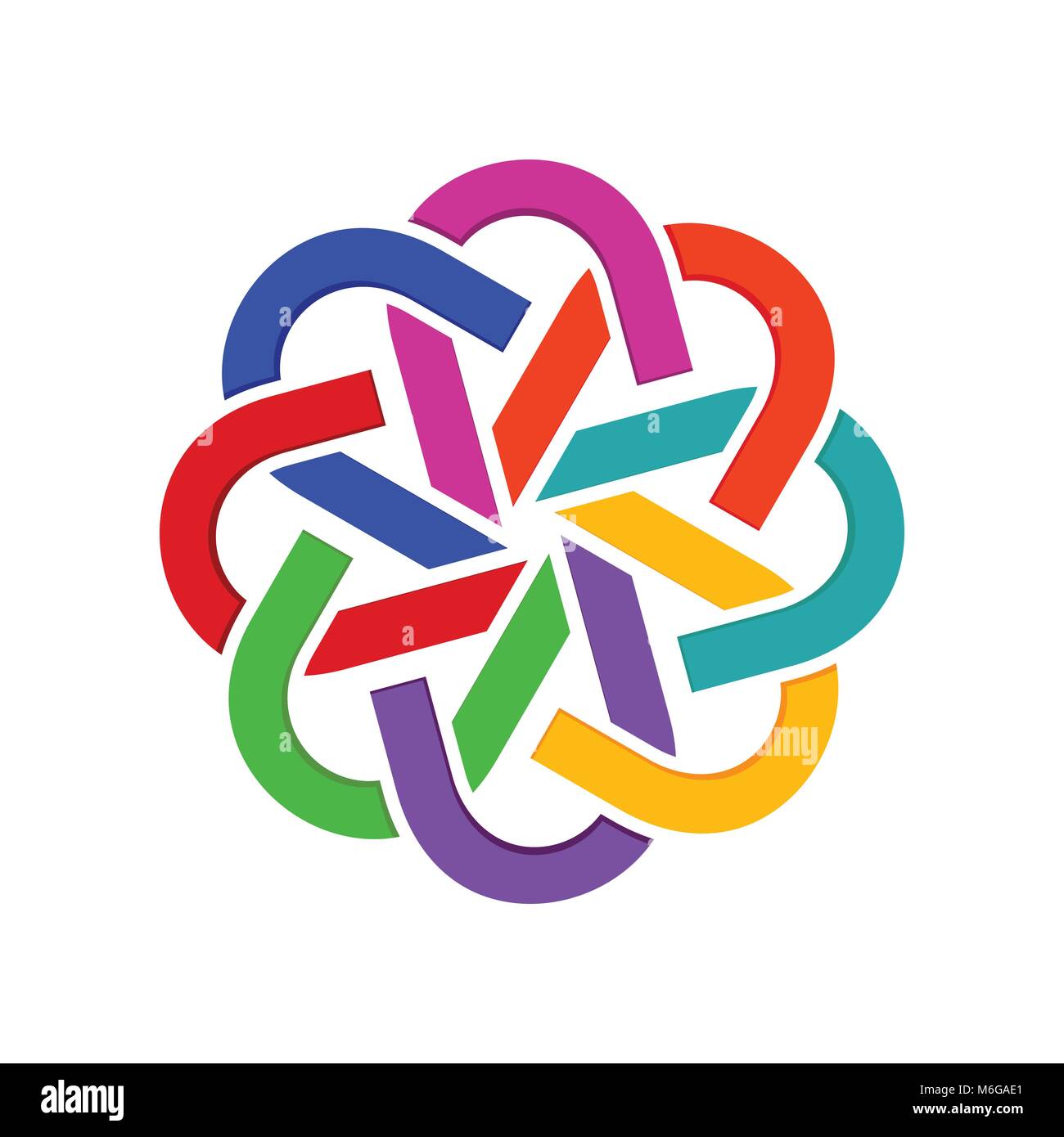 Abstrakt geometrisch verknüpften Gruppe Vektor Symbol Grafik Logo Design Stock Vektor