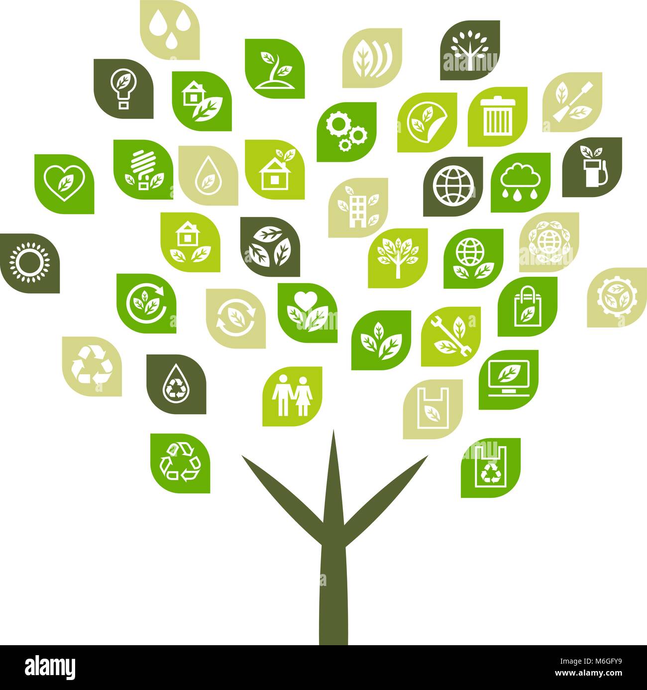 Baum Hintergrund der eco Web Icons Stock Vektor