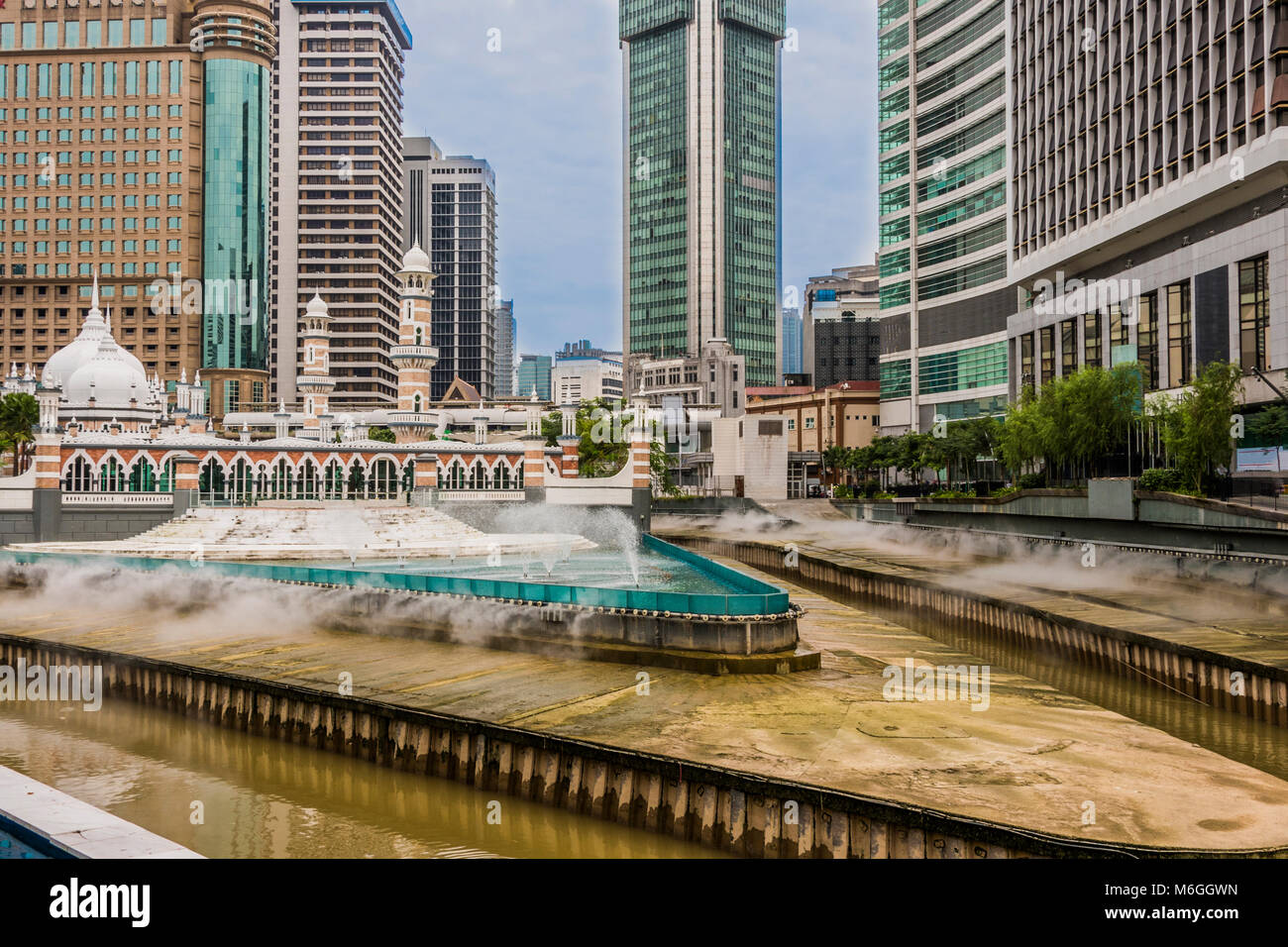 Klang Fluss Malay Gebäude und finanziellen Zentrum von Kuala Lumpur Malaysia Stockfoto