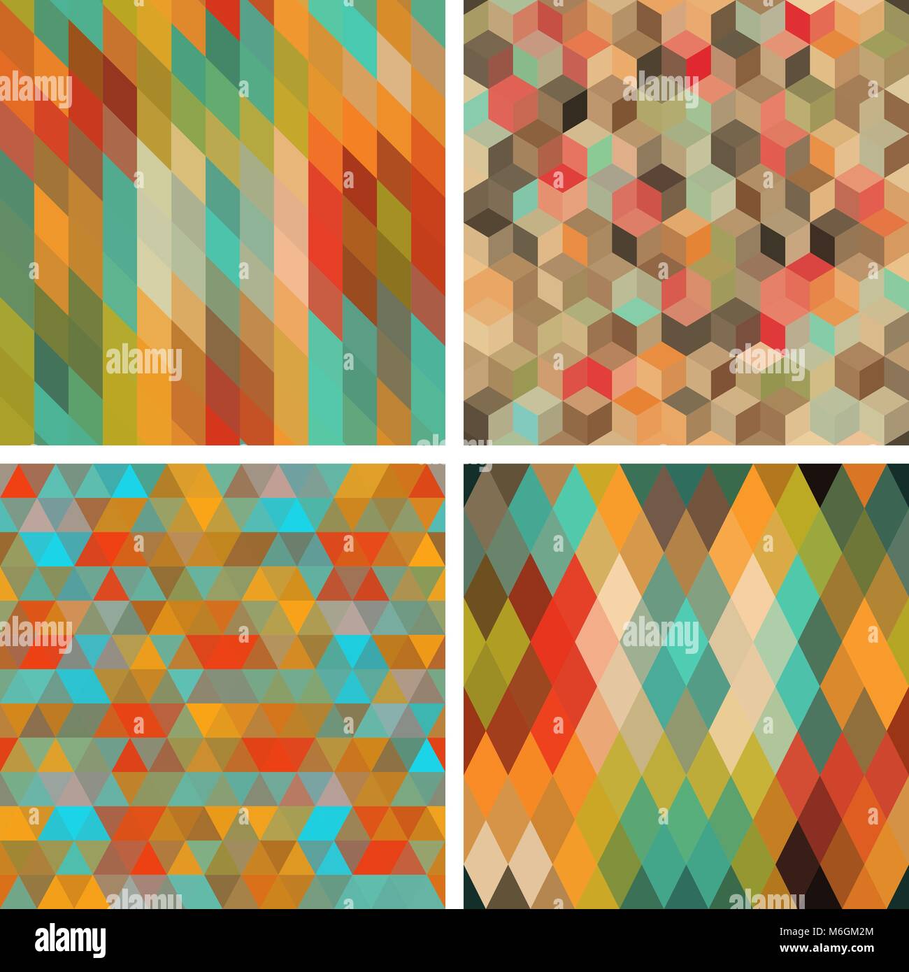 Nahtlose abstrakte geometrische Muster festlegen Stock Vektor