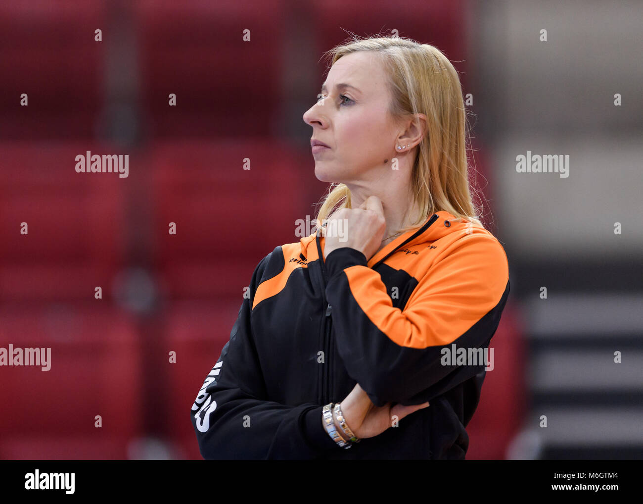 Stuttgart, Deutschland. 03 Mär, 2018. coachin Tatjana Bachmayer (KRK). GES/Turnen/Bundesliga: Saisonauftakt, 03.03.2018 ------ | Nutzung der weltweiten Kredit: dpa/Alamy leben Nachrichten Stockfoto