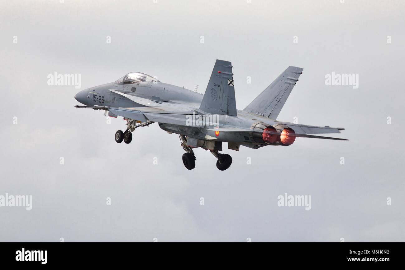 Spanische Luftwaffe EF-18 Uhr Hornet Stockfoto