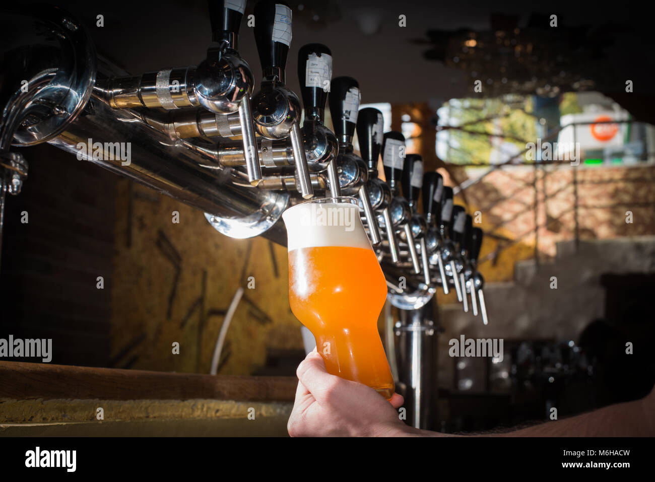 Handwerk Bier, von privaten kleinen Brauereien hergestellt Stockfoto