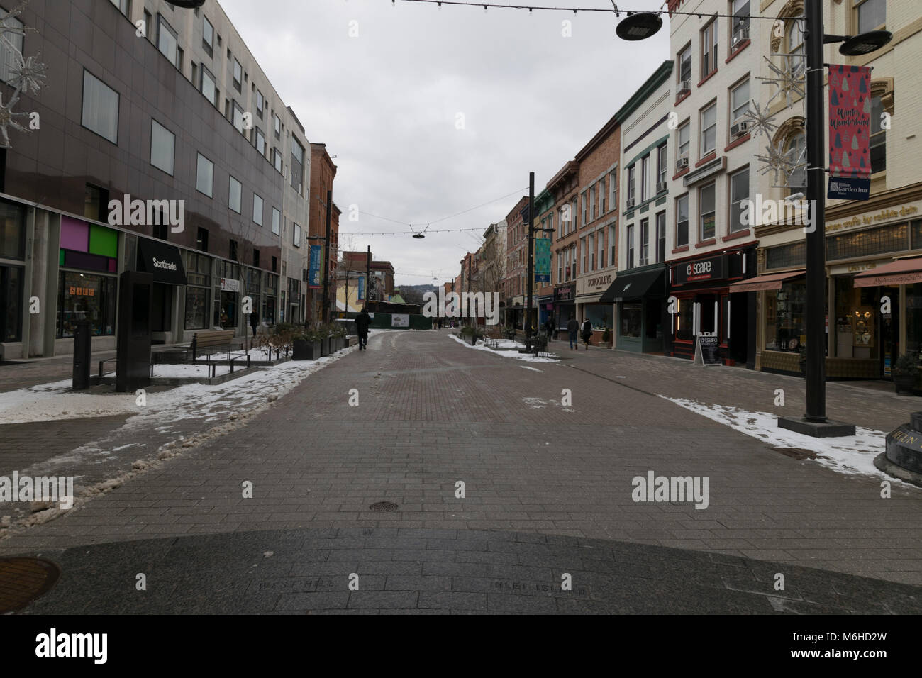 Downtown Ithaca Commons, Ithaca NY Stockfoto
