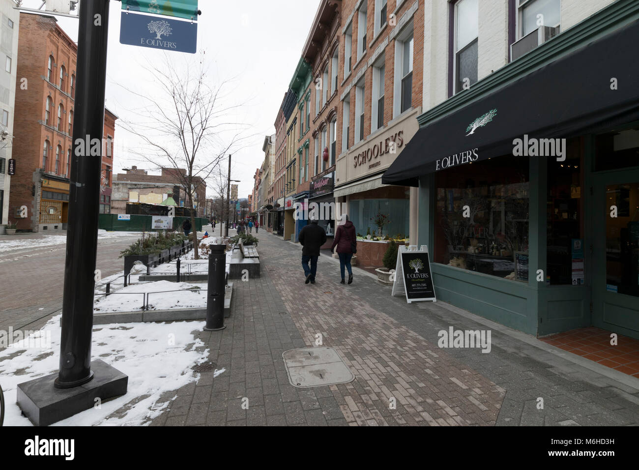 Downtown Ithaca Commons, Ithaca NY Stockfoto