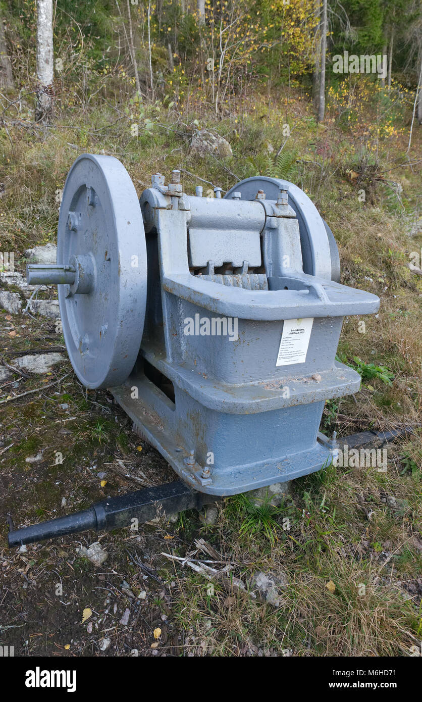 Eine alte Brecher auf das Bergbaumuseum in Norwegen Stockfoto