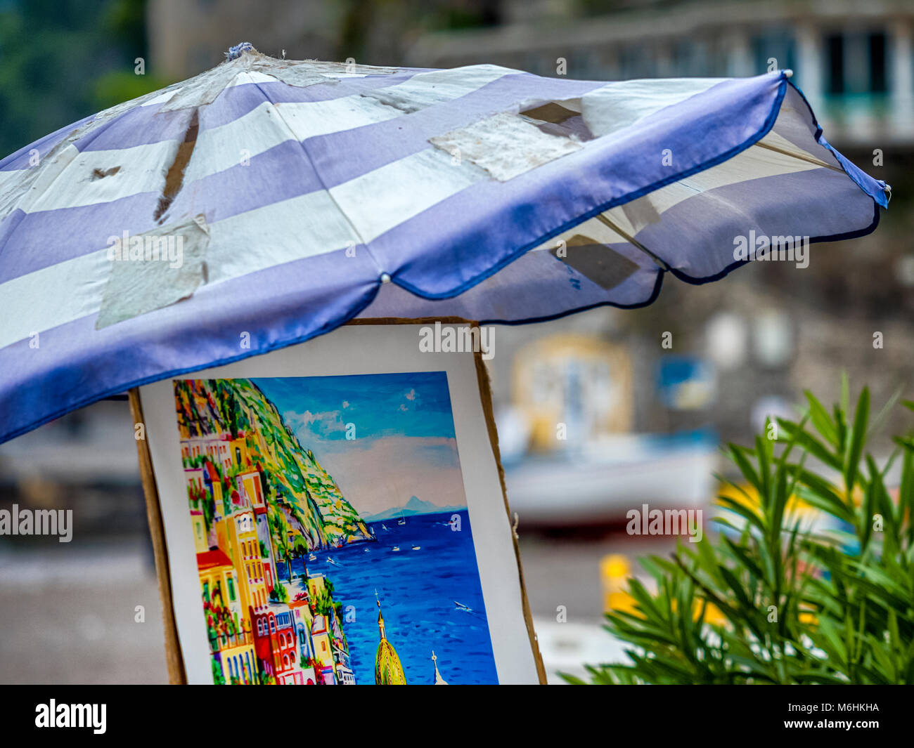 Künstler in der Stadt von Positano Amalfi Küste, Italien Stockfoto