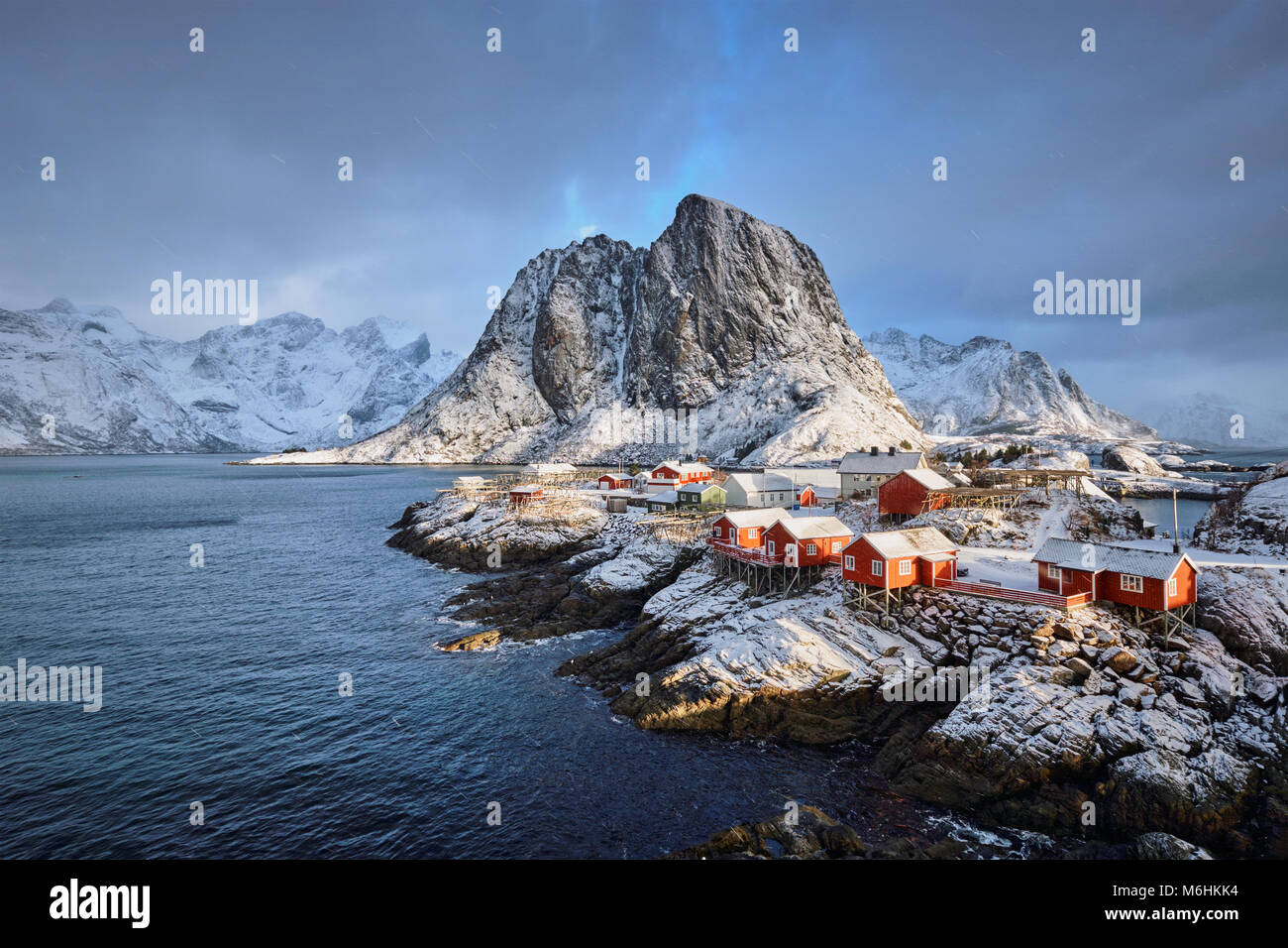 Fischerdorf auf Hamnoy Lofoten Inseln, Norwegen Stockfoto