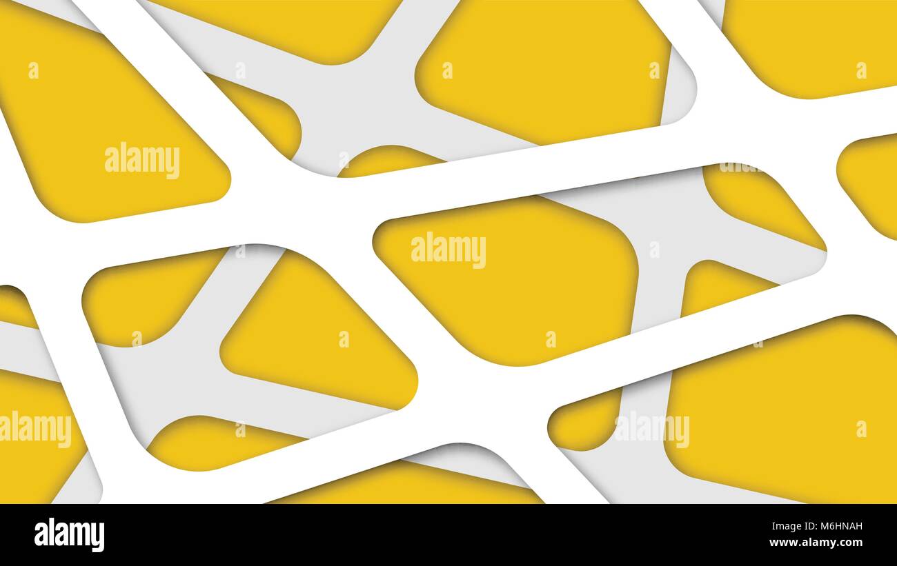 Zusammenfassung Hintergrund Design Template mit Weiß und Hellgrau dicke Linie auf Gelb Vector Illustration Stock Vektor