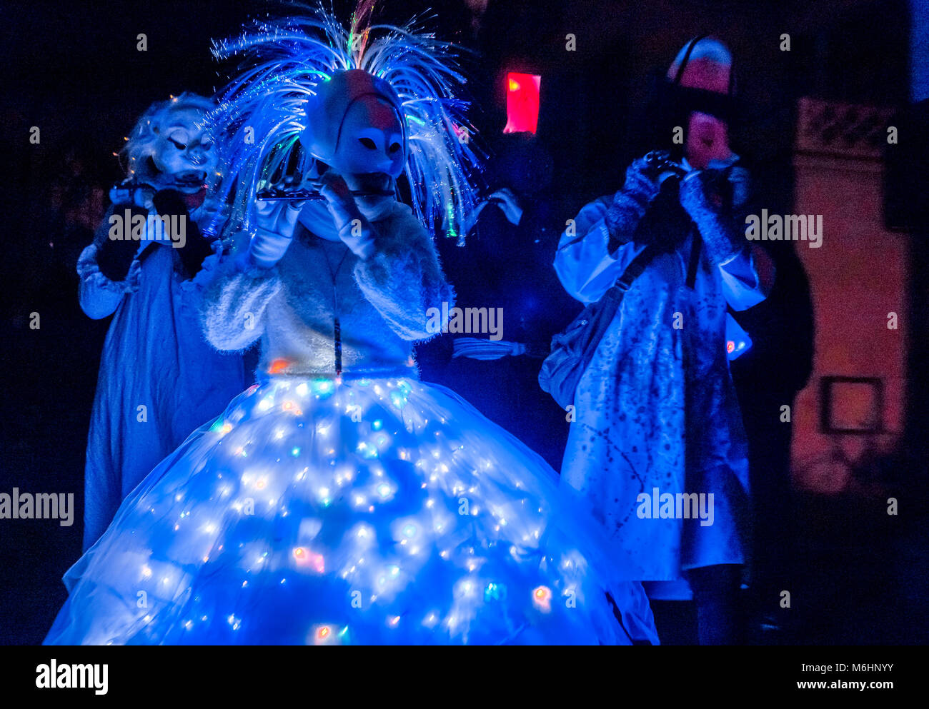 Morgestraich, Karnevalsumzug in der Nacht, Basler Fasnacht, Karneval von Basel, Basel, Kanton Basel, Schweiz, Europa Stockfoto