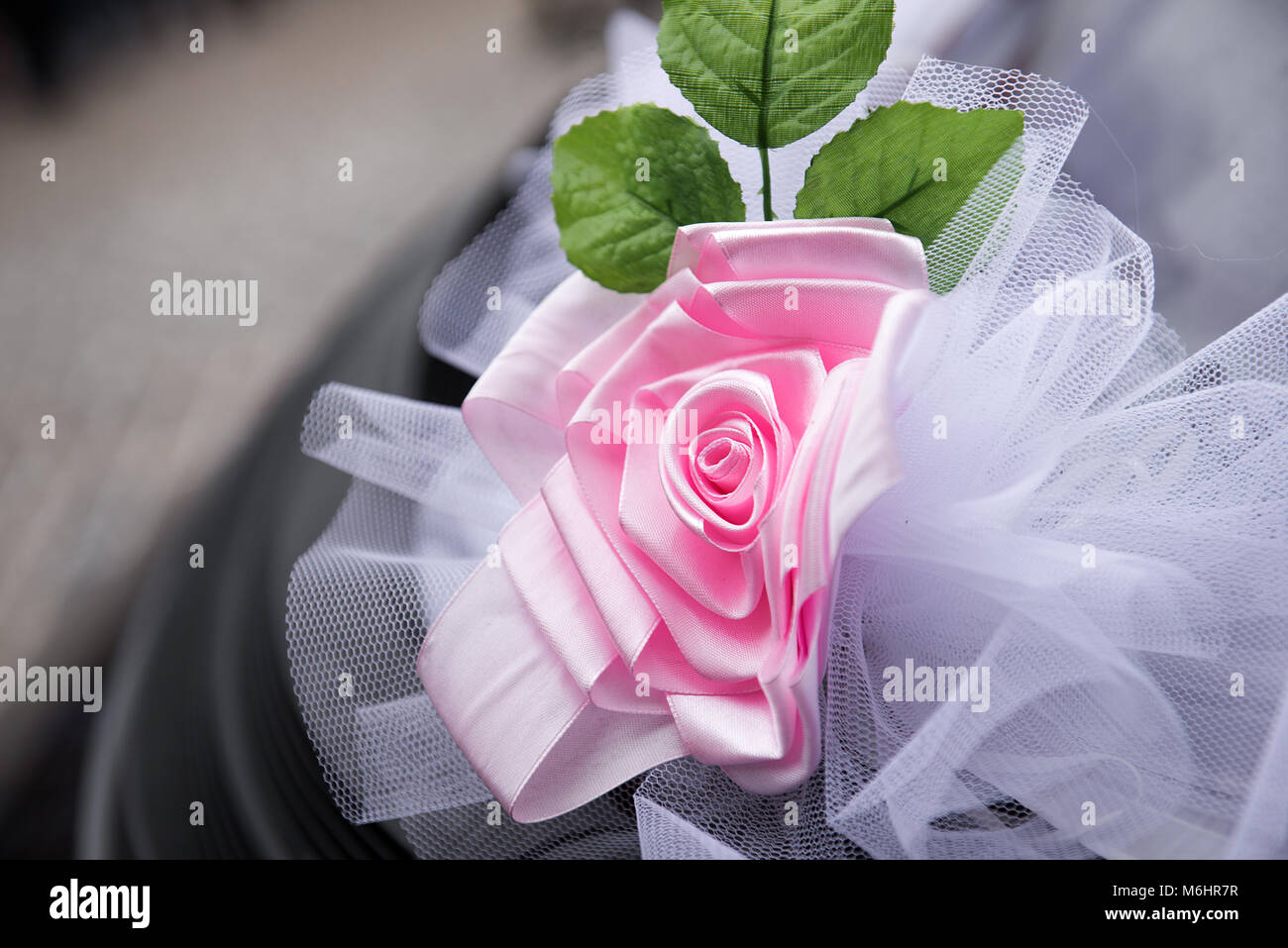 Hochzeit Auto Dekor Stockfoto