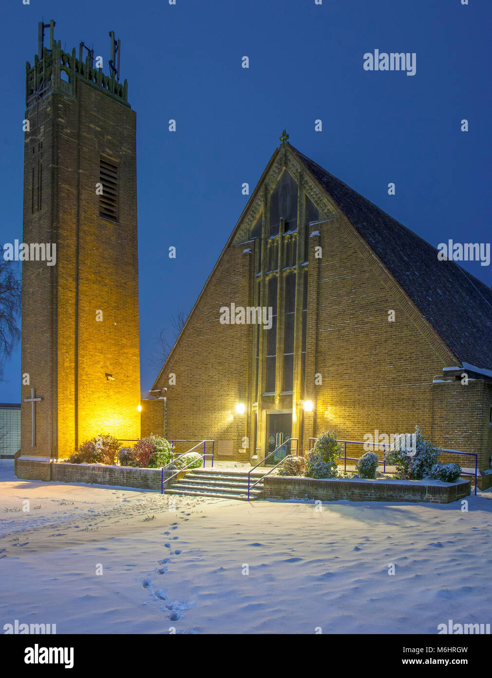 St Marks Kirche Biggin Hill, im Winter. Stockfoto