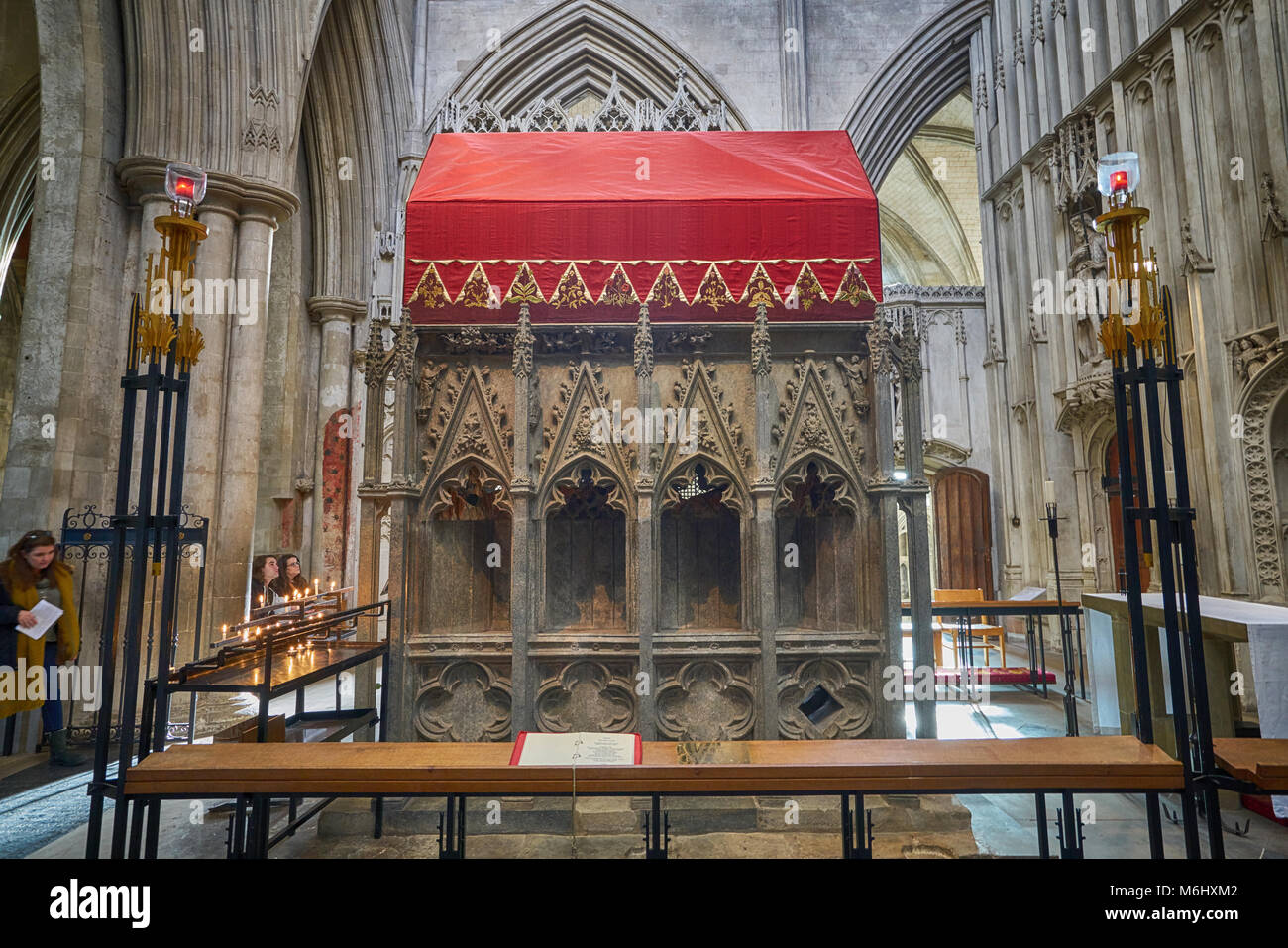 St Albans Cathedral Schrein von St. Alban Stockfoto