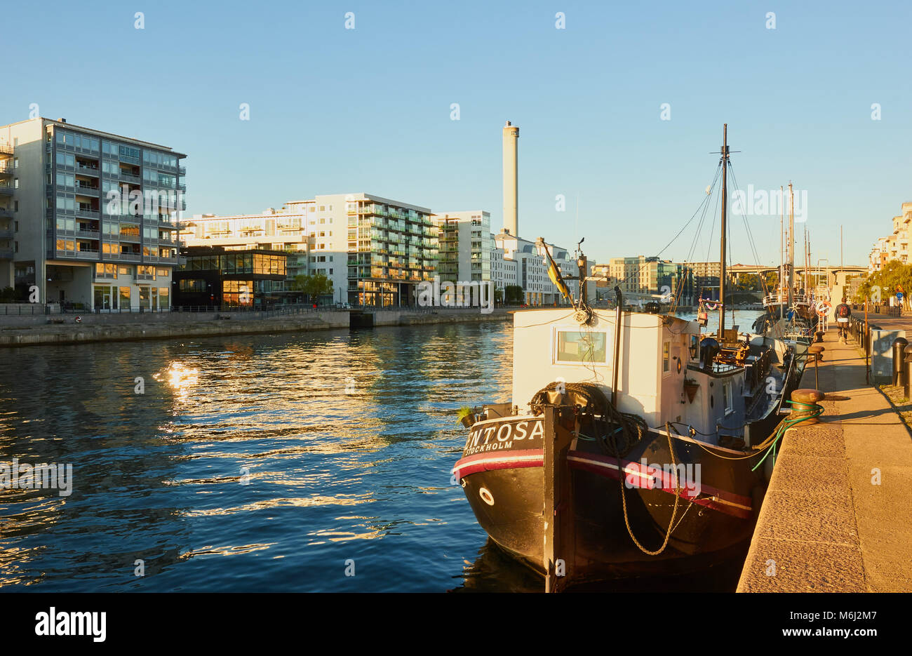 Hammarby Sjostad eco Nachbarschaft ein Pionier im Bereich der nachhaltigen Entwicklung, Hammarby See, Stockholm, Schweden, Skandinavien. Stockfoto