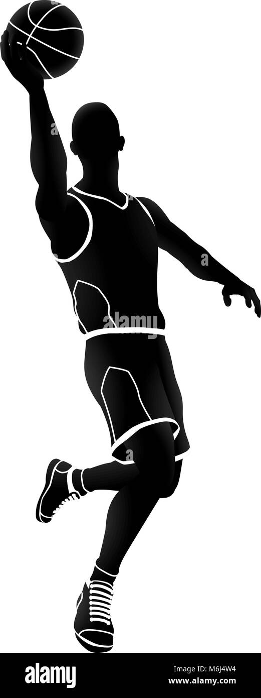 Silhouette Basketballspieler Stock Vektor