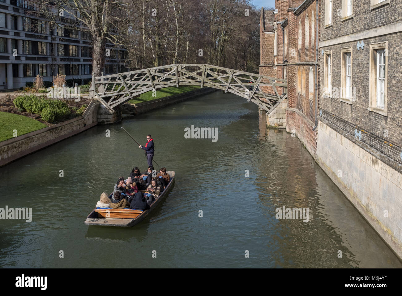 Mathematische Brücke, Fluss Cam, Cambridge, Großbritannien Stockfoto