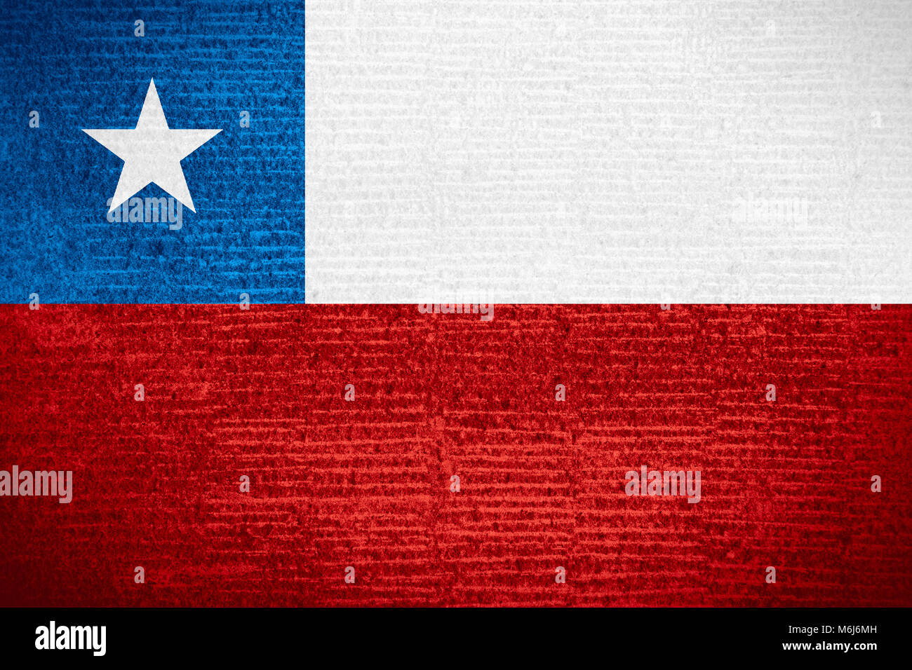 Flagge von Chile oder Chilenischen auf Reihe Muster Textur Stockfoto