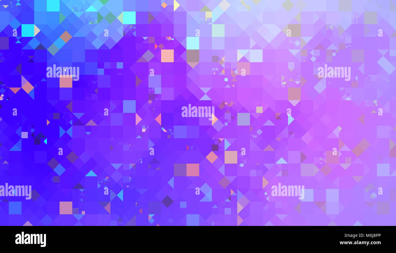 Weiche farbige geometrische abstrakte Hintergrund mit chaotischen gedreht Dreiecke und Würfel. 2D-Darstellung Stockfoto