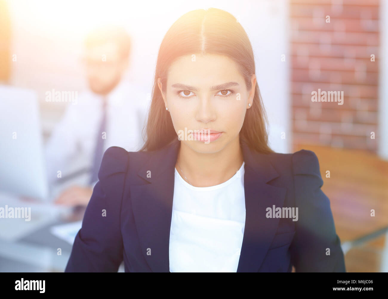 Weibliche Manager am Arbeitsplatz Stockfoto