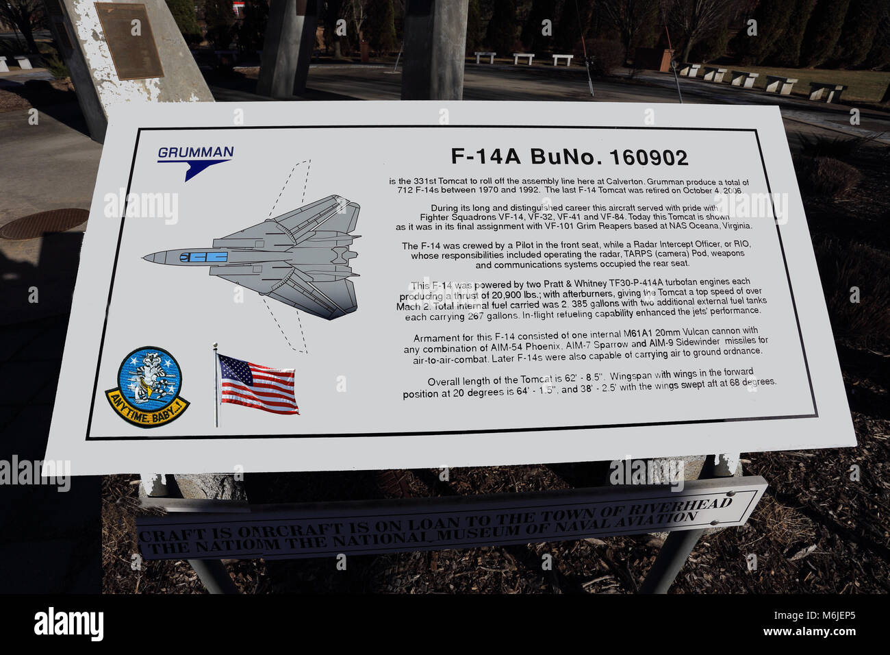 F-14 Tomcat auf der Grumman Memorial Park Calverton Long Island New York Stockfoto
