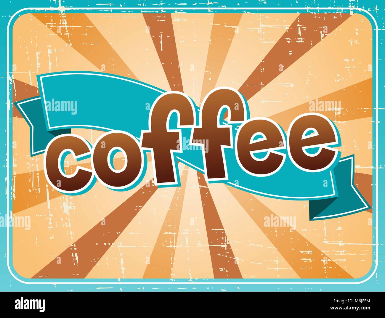 Poster mit einer Tasse Kaffee im Retro-Stil Stock Vektor