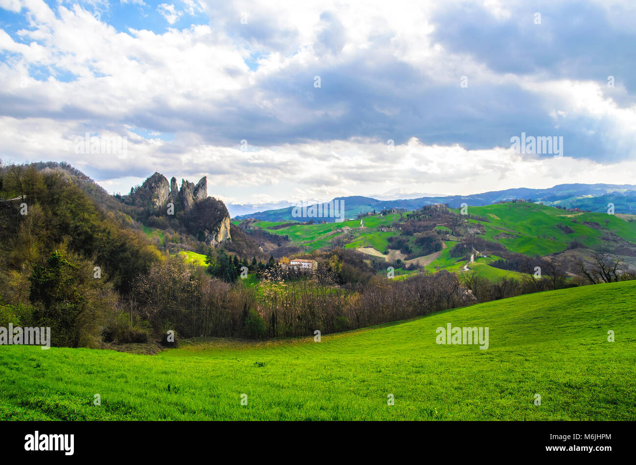Parco regionale dei Sassi di Rocca Malatina - Vignola Modena - Emilia Romagna - Italien Stockfoto