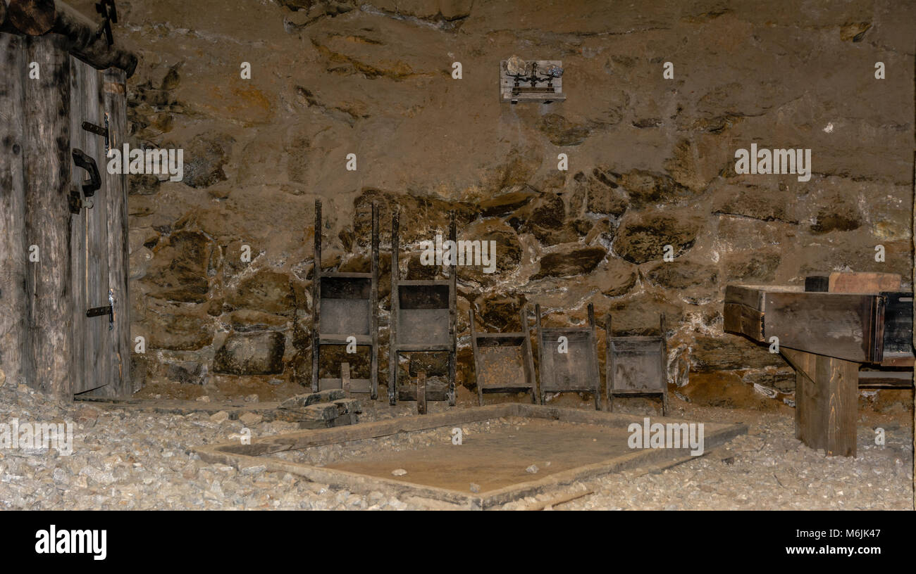 Südtiroler Bergbaumuseum. Die Mine in Betrieb Ridanna-Monteneve wurde für 800 Jahre. Tal (ridnaun Ridnaun) in Südtirol, Italien Stockfoto